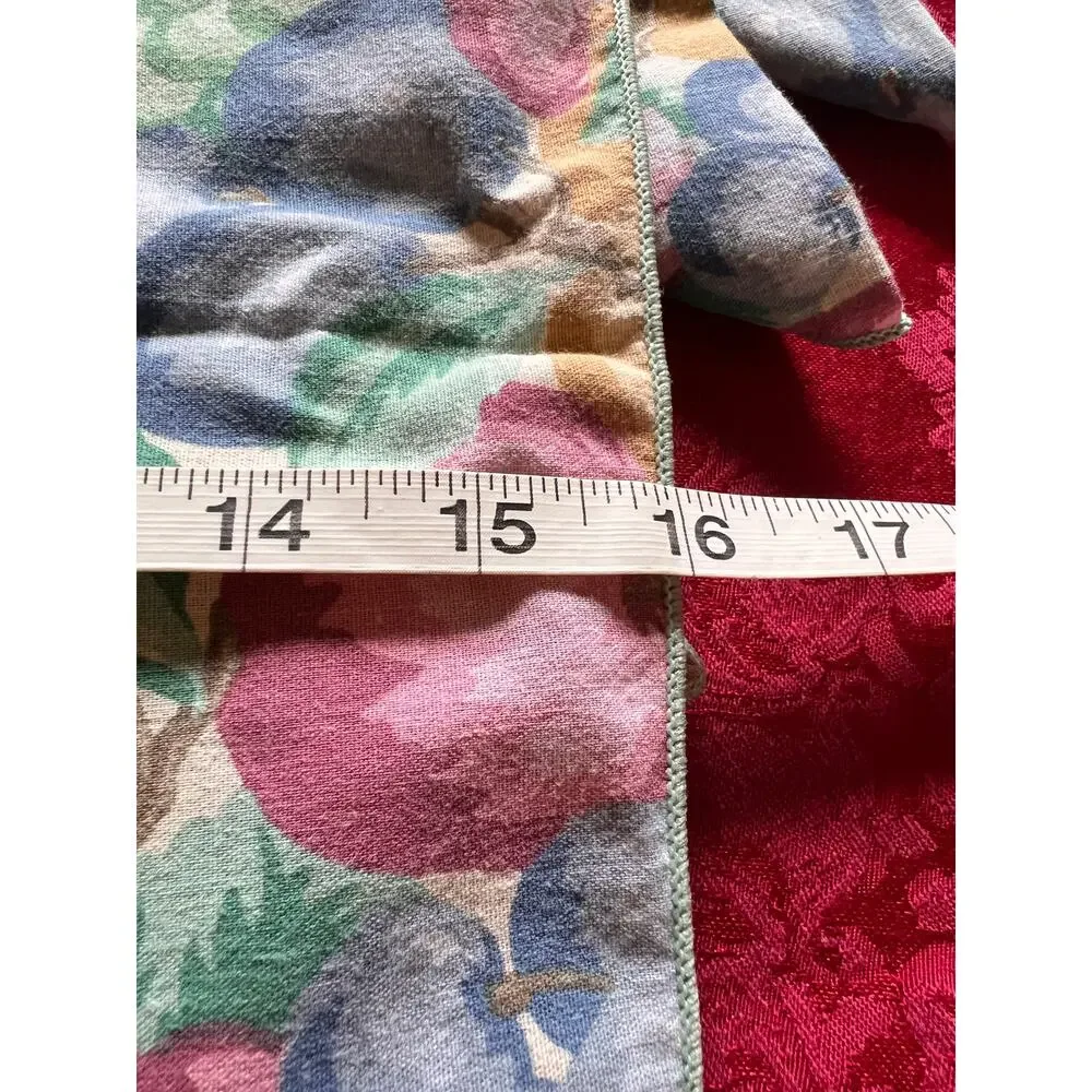 Vintage cloth napkins harvest fruit pattern set 6 table linens 16x16 square